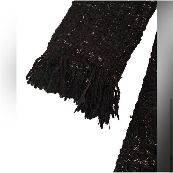 Vertigo Paris Tweed Boucle Wool Blend Fringe Trench Jacket Coat, Size XS - Picture 11 of 15